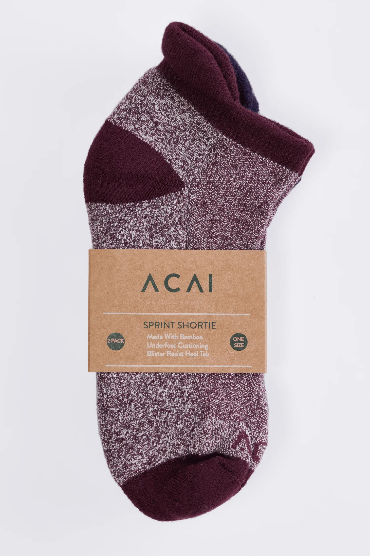 2 Pack Sprint Shortie Socks - Aubergine / Deep Navy
