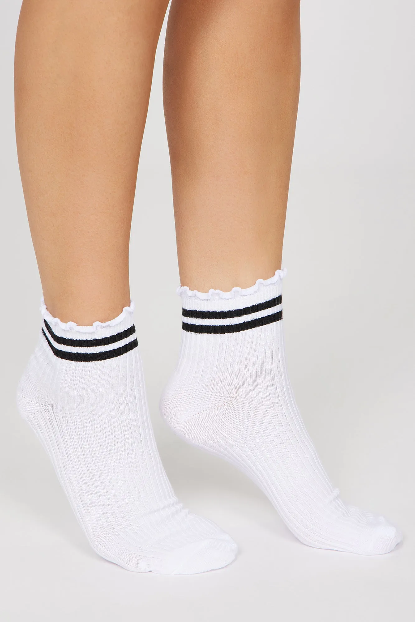 6 Pack Stripe Socks  - White/combo