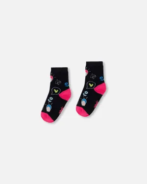 Jacquard Socks Black