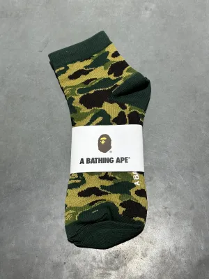 NEW Bape ABC Camo Quarter Socks - Green Size 8-11 (DAILY)
