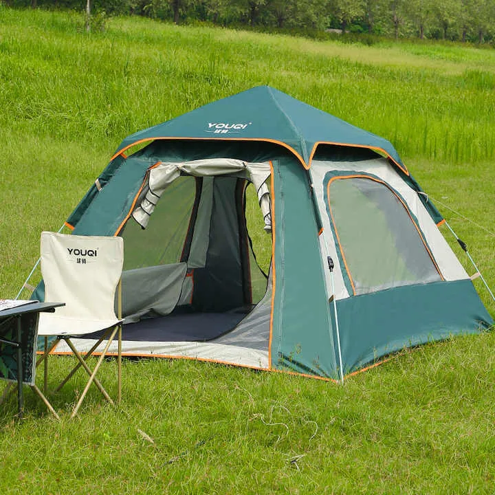 Outdoor Camping and Mountaineering Equipment HIKING Green Waterproof Tent معدات التخييم والتسلق في الهواء الطلق خيمة خضراء مقاومة للماء