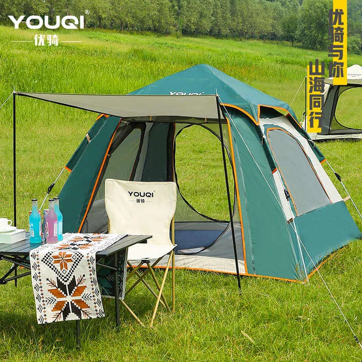 Outdoor Camping and Mountaineering Equipment HIKING Green Waterproof Tent معدات التخييم والتسلق في الهواء الطلق خيمة خضراء مقاومة للماء