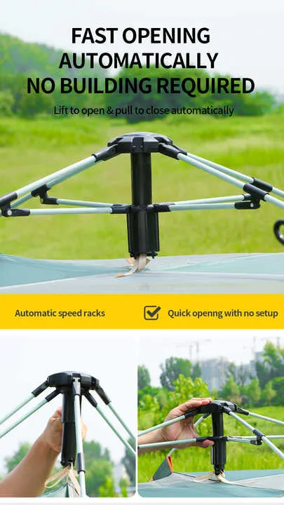 Outdoor Camping and Mountaineering Equipment HIKING Green Waterproof Tent معدات التخييم والتسلق في الهواء الطلق خيمة خضراء مقاومة للماء