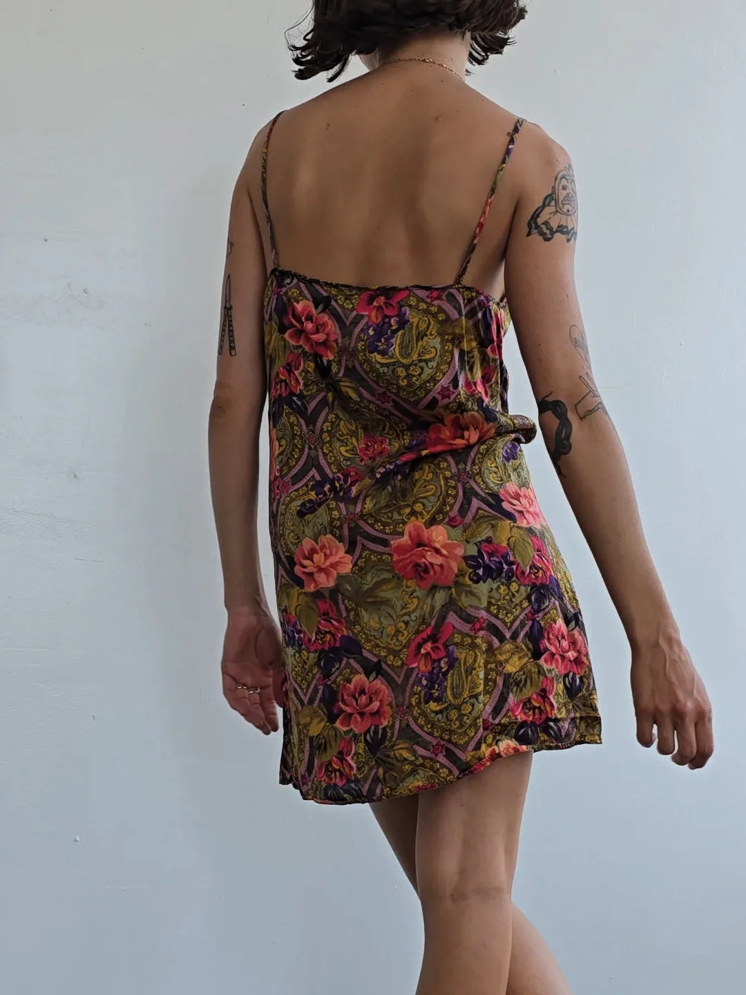 Romantic Rose Silk Slipdress (S)