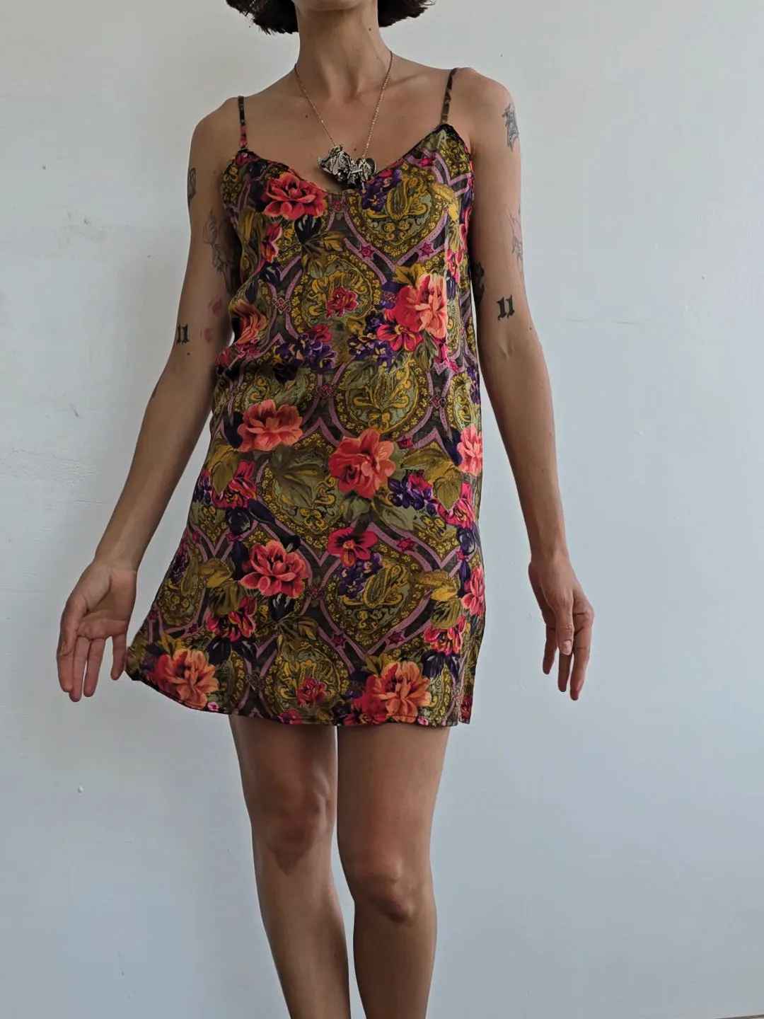 Romantic Rose Silk Slipdress (S)