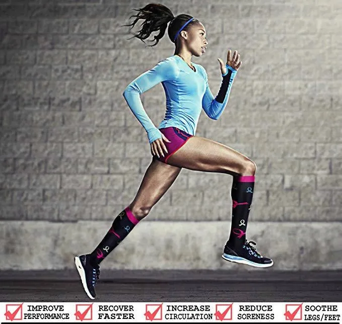 ROYALUCK Nylon Compression Sock Running Football Sock Cute Wings Sport Long Sock