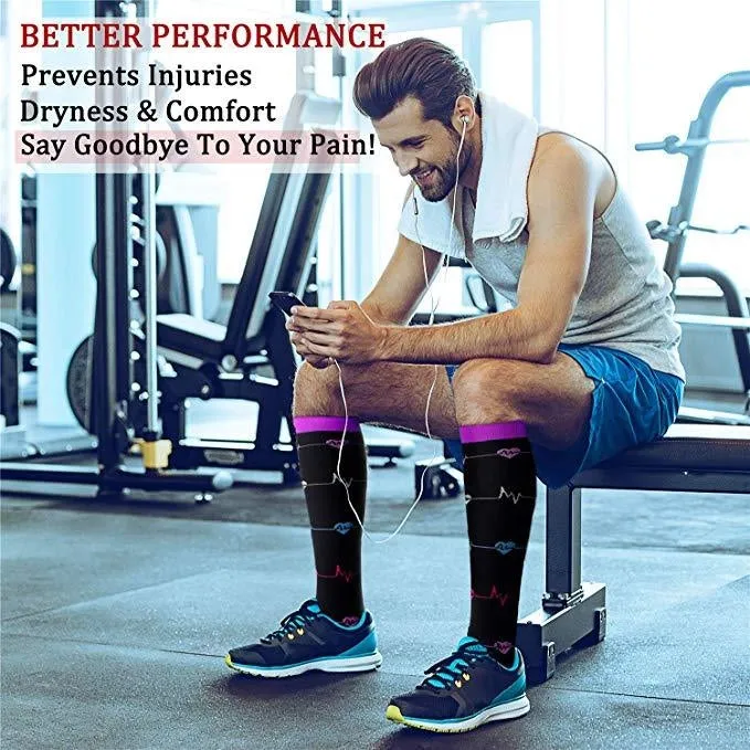 ROYALUCK Nylon Compression Sock Running Football Sock Cute Wings Sport Long Sock