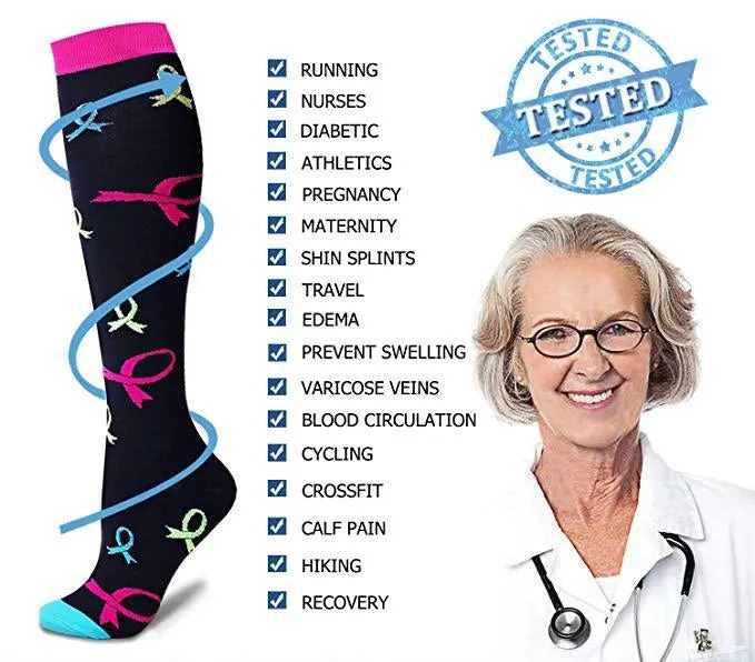 ROYALUCK Nylon Compression Sock Running Football Sock Cute Wings Sport Long Sock