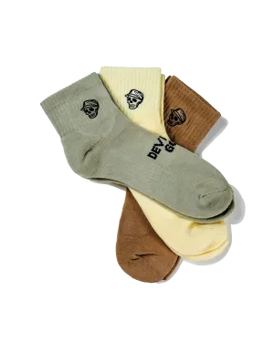 Skull Caddie Quarter Socks - Earth Tones