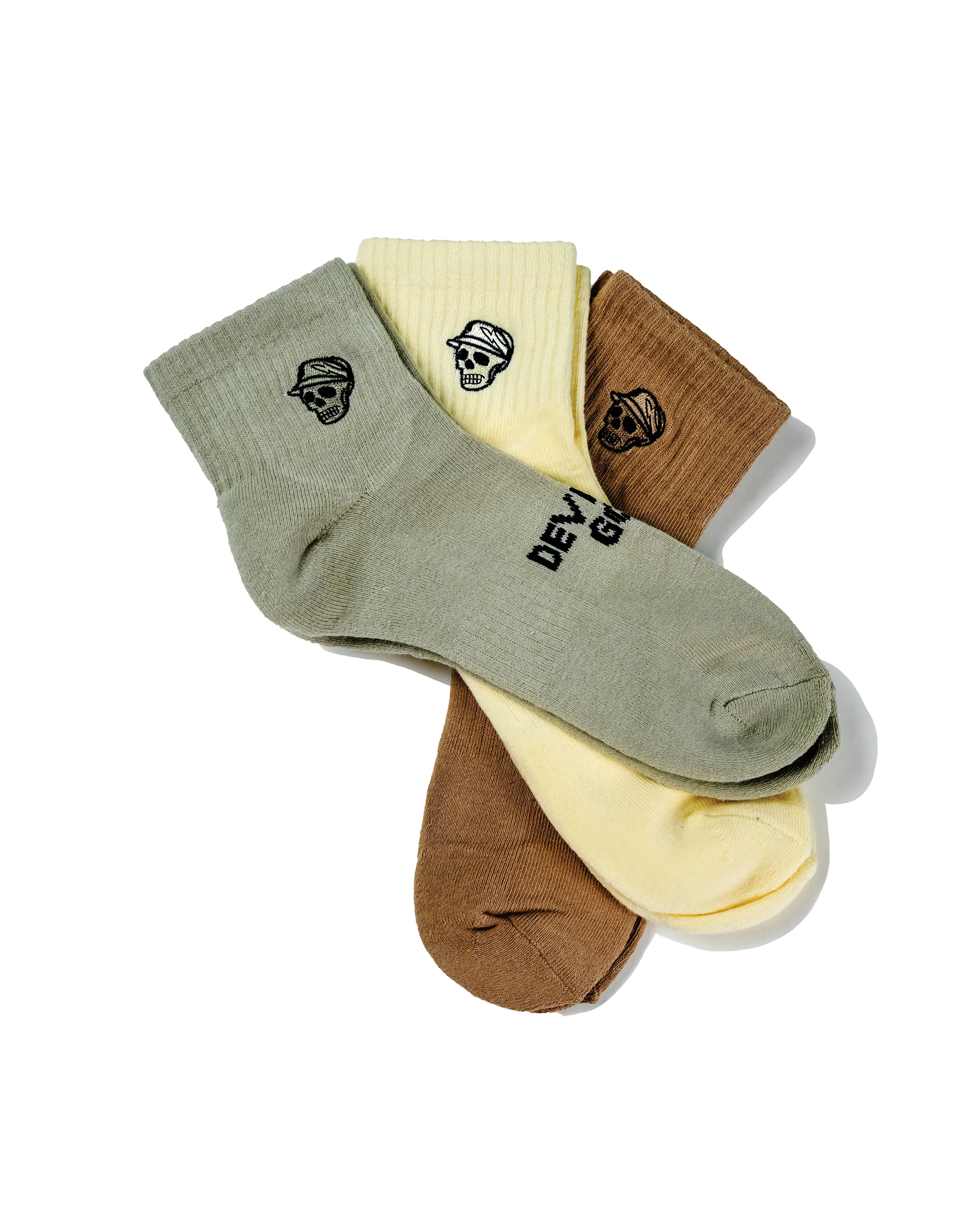 Skull Caddie Quarter Socks - Earth Tones